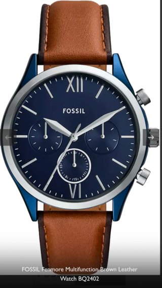 Reloj Fossil Analógico Esfera Azul.
