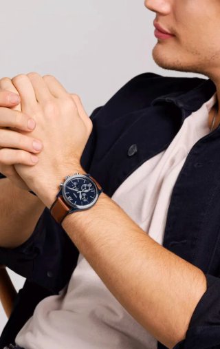 Reloj Fossil Analógico Esfera Azul.
