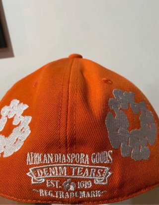 Gorra New Era x Denim Tears Naranja Blanca
