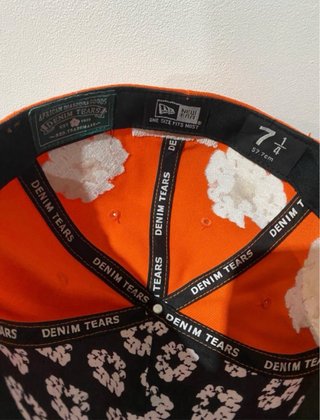 Gorra New Era x Denim Tears Naranja Blanca