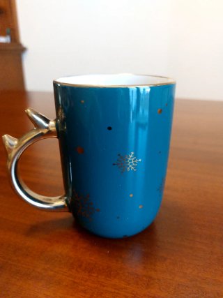 Tazza Verde con Renna Dorata