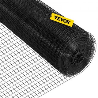 Malla de Hardware, 24" x50' y Tamaño de Malla de 1"x1", Alambre Soldado de Acero Galvanizado Recubierto de Vinilo de 16 Gauge con Un Cortador y Un Par de Guantes de Tela, para Cercas de Jardín y R...