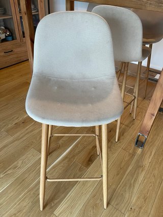 Mesa madera olivo y 4 sillas