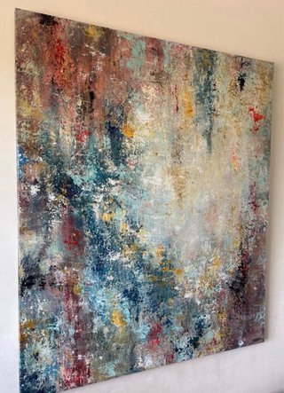 Cuadro abstracto, pintado a mano