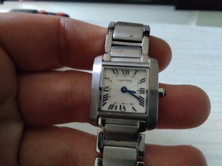Reloj Cartier Tank Mujer Plata y Blanco