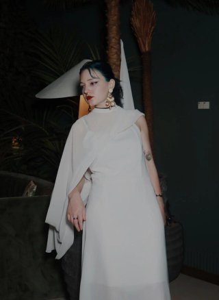 Vestido largo blanco diseño exclusivo