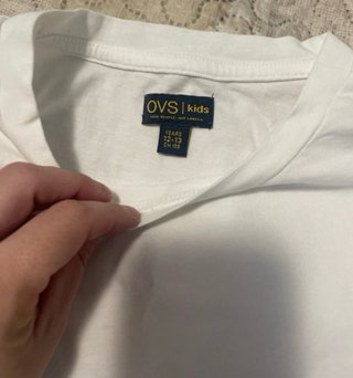 Camiseta niña OVS encaje blanco talla 12-13