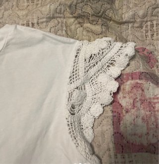 Camiseta niña OVS encaje blanco talla 12-13