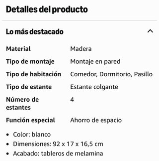 Estantería de pared blanca