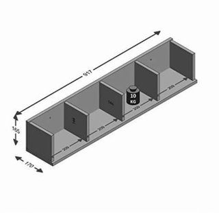 Estantería de pared blanca