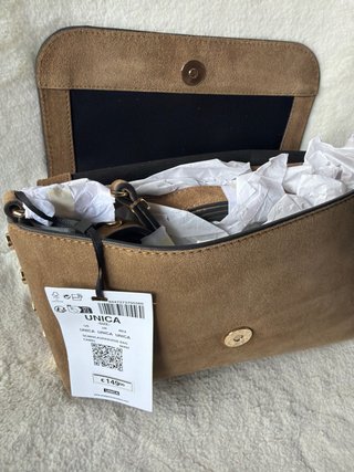 Bolso de hombro marrón ante