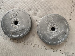 2 Discos Weider 5 kg compatibles barras decathlon