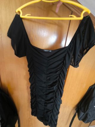 Vestido negro fiesta mujer