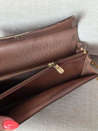 Bolso Louis Vuitton Marrón Cadena Dorada