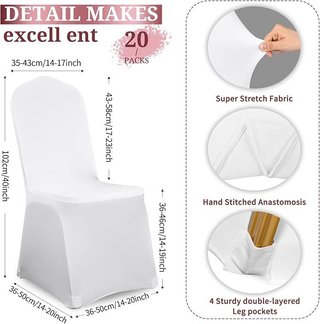 Pack 10 Fundas Sillas Elásticas Blancas