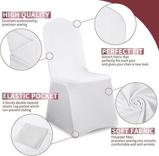 Pack 10 Fundas Sillas Elásticas Blancas