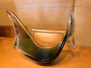 Jarrón Murano Vidrio Verde Transparente