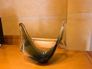 Jarrón Murano Vidrio Verde Transparente
