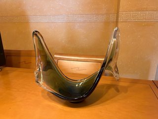 Jarrón Murano Vidrio Verde Transparente