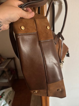 Abito Lisa Campione blu con borsa marrone