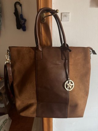 Abito Lisa Campione blu con borsa marrone