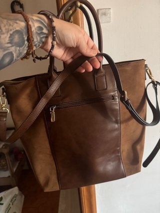 Abito Lisa Campione blu con borsa marrone