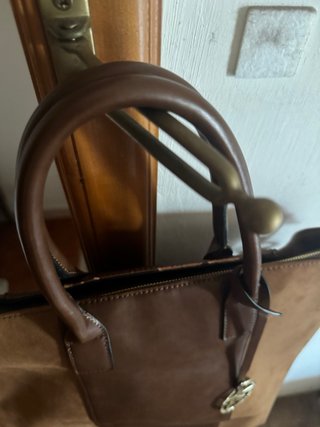Abito Lisa Campione blu con borsa marrone