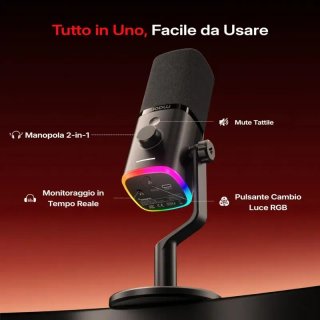 Maono PD100W microfono wireless gaming podcast