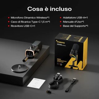 Maono PD100W microfono wireless gaming podcast