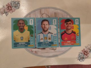 Cromos Mundial Fútbol 2026 Raphinha, Messi, Pedri