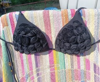 Reggiseno mare triangolo nero vintage
