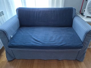 Funda Sofá Hagalund IKEA Azul Cuadros