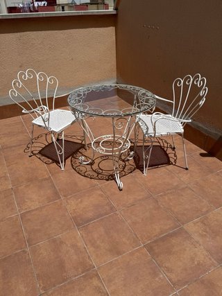 Mesa y 2 Sillas Terraza Metal
