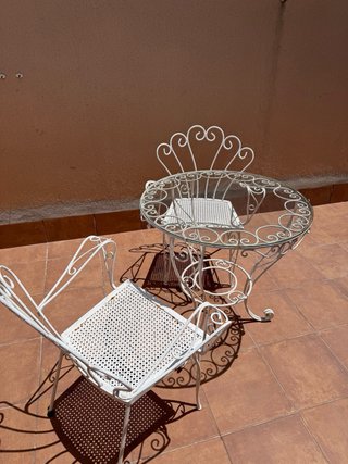 Mesa y 2 Sillas Terraza Metal