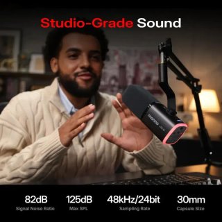 Maono microfono wireless + braccio gaming podcast
