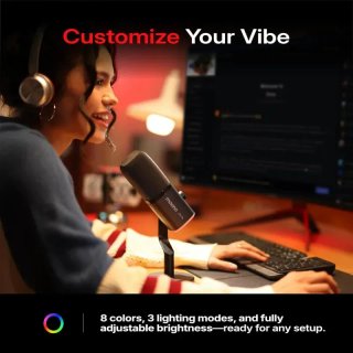 Maono microfono wireless + braccio gaming podcast