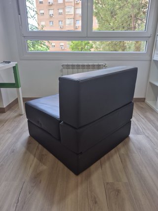 Puff Cama Convertible Plegable Negro