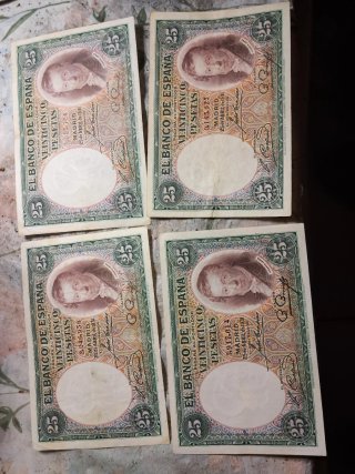 4Billetes 25 Pesetas Banco de España 1931