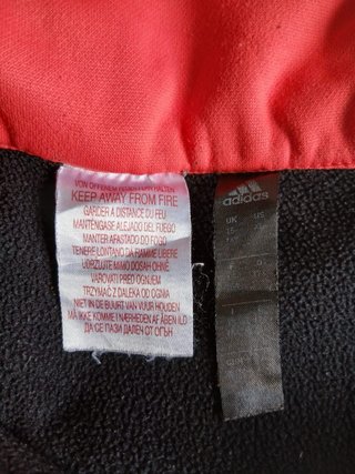Adidas Felpa Zip XL 15-16y Nero Rosso