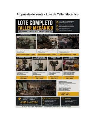 Lote Completo Taller Mecánico