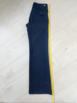 Mango Talla S - Pantalón de algodón azul