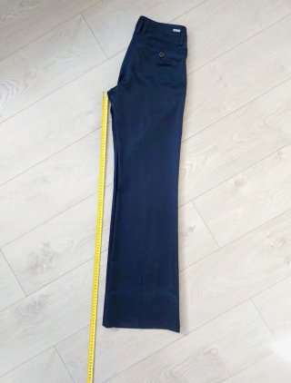 Mango Talla S - Pantalón de algodón azul