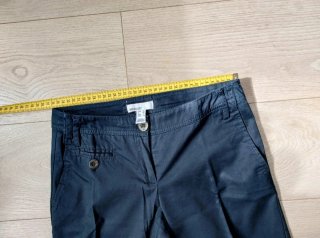 Mango Talla S - Pantalón de algodón azul