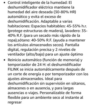 Deshumidificador FiLINK Blanco