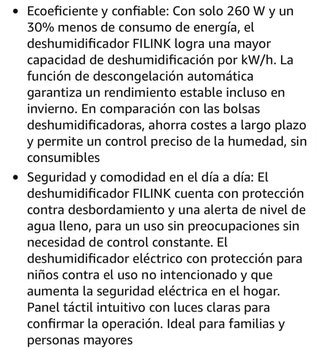 Deshumidificador FiLINK Blanco