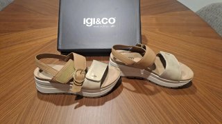 Sandalias Igi&Co Mujer Beige y Dorado