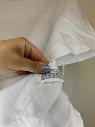 T-shirt Zara Lino Bianca Taglia M