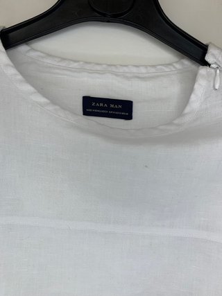 T-shirt Zara Lino Bianca Taglia M