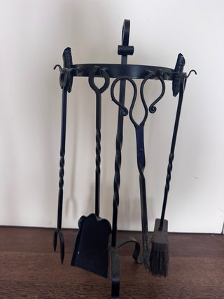Set Utensilios Chimenea Hierro Forjado