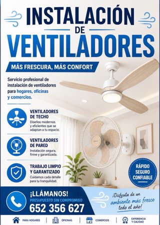Instalación de ventiladores